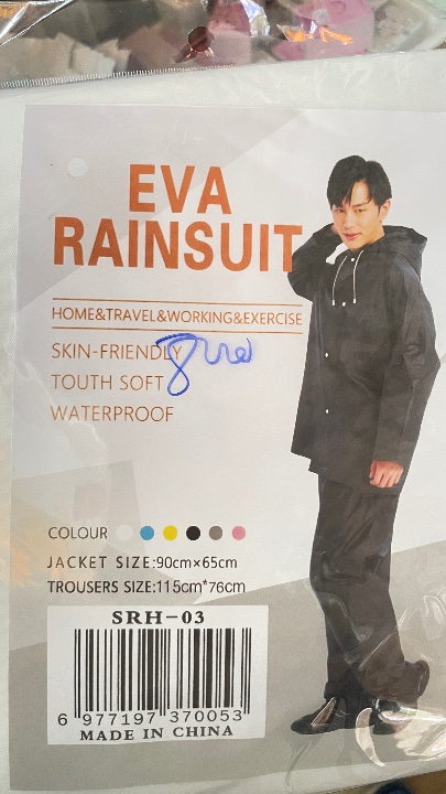 Rain jacket and rain trousers